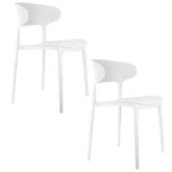 LEITMOTIV Chaises Fain - Blanc - Lot de 2