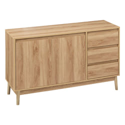 Buffet 2 portes et 3 tiroirs Liam en bois - Marron