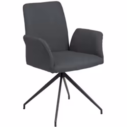 Découvrez le fauteuil de table Lou en tissu gris foncé, une pièce de mobilier qui allie sophistication et confort. Ce fauteui ...