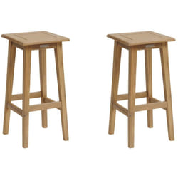 Lot de 2 tabourets hauts de jardin Tiwi en acacia