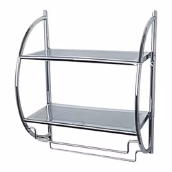 Etagère murale Exclusive à 2 rayons - Chromé