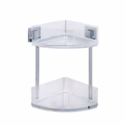 Etagère d'angle en acier inox Quadro 2 niveaux