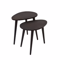 Lot de 2 Tables d'appoint Théodore en bois massif