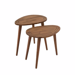 Lot de 2 Tables d'appoint Théodore en bois massif