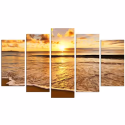 Apportez de la chaleur à votre espace de vie avec ce magnifique polyptyque coucher de soleil. Cet ensemble se compose de plus ...