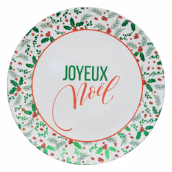 Lot de 12 dessous d'assiette Joyeux Noël D. 33 cm - Vert
