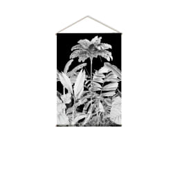 Toile Imprimée Palmier Noir et Blanc
