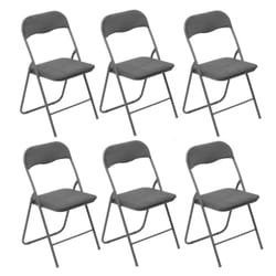 Lot de 6 chaises pliantes effet velours