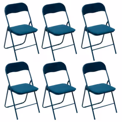 Lot de 6 chaises pliantes effet velours