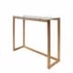 The Home Deco Factory - Console en verre et bois - Marron et transparent