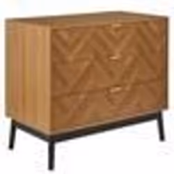 The Home Deco Factory - Commode 3 tiroirs en bois FELIX - Marron et noir