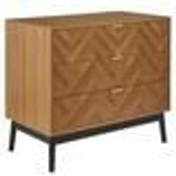 The Home Deco Factory - Commode 3 tiroirs en bois FELIX - Marron et noir