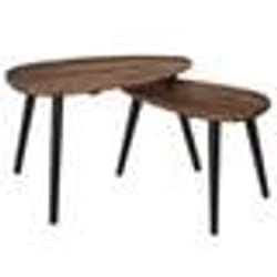 The Home Deco Factory - Lot de 2 tables gigognes en acacia VISBY - Marron et noir