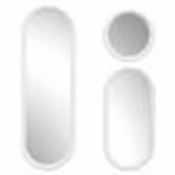 The Home Deco Factory - Lot de 3 miroirs ronds et ovales - Blanc
