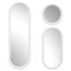 The Home Deco Factory - Lot de 3 miroirs ronds et ovales - Blanc