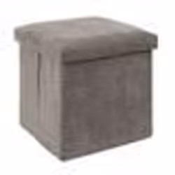 The Home Deco Factory - Pouf de rangement pliable effet côtelé - Taupe