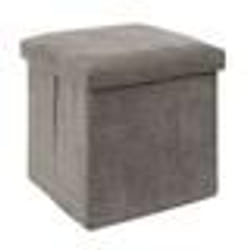 The Home Deco Factory - Pouf de rangement pliable effet côtelé - Taupe