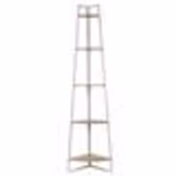 The Home Deco Factory - Etagère dangle 5 niveaux en bois et métal EDISON - Blanc et marron