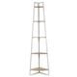 The Home Deco Factory - Etagère dangle 5 niveaux en bois et métal EDISON - Blanc et marron