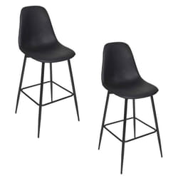 The Home Deco Factory - Lot de 2 chaises de bar MALO - Noir