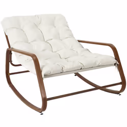 The Home Deco Factory - Fauteuil à bascule Manda - Blanc