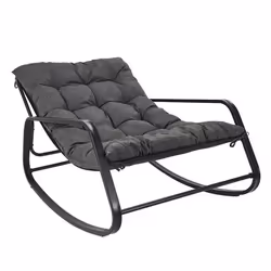 The Home Deco Factory - Fauteuil à bascule Manda - Noir