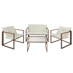The Home Deco Factory - Salon de jardin Halden - Blanc et marron