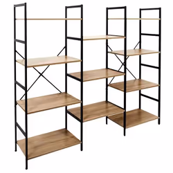 The Home Deco Factory - Etagère industrielle en bois et métal - H. 144 cm - Marron et noir