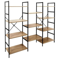 The Home Deco Factory - Etagère industrielle en bois et métal - H. 144 cm - Marron et noir