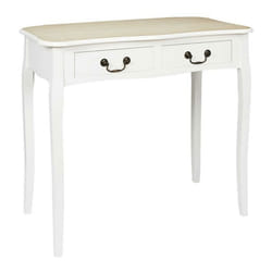 The Home Deco Factory - Bureau avec 2 tiroirs Victoria - Blanc