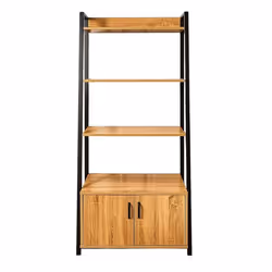 The Home Deco Factory - Bibliothèque en bois et métal - Marron et noir