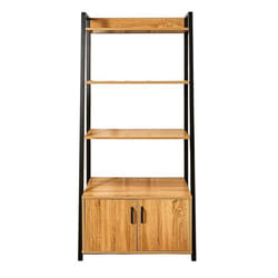 The Home Deco Factory - Bibliothèque en bois et métal - Marron et noir