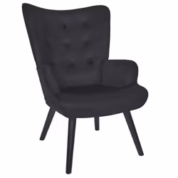 The Home Deco Factory - Fauteuil de salon en velours côtelé Giulia - Noir
