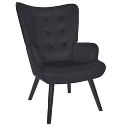 The Home Deco Factory - Fauteuil de salon en velours côtelé Giulia - Noir