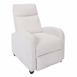 The Home Deco Factory - Fauteuil relax multiposition en tissu côtelé Drammen - Beige