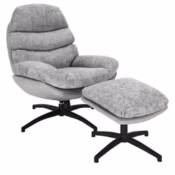 The Home Deco Factory - Fauteuil relax Horten avec repose pieds - Gris