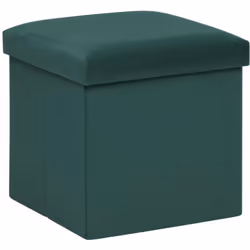 Siège ou rangement ? Ce pouf pliant en velours saura vite se rendre indispensable chez vous par son côté double emploi. La pe ...