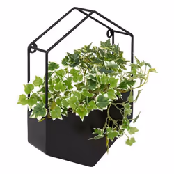 Atmosphera - Plante artificielle à suspendre avec pot en métal - Noir