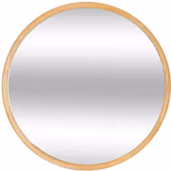 Le miroir rond est confectionné en bois d'hévéa. Il trouvera donc parfaitement sa place dans un intérieur qui valorise les ma ...