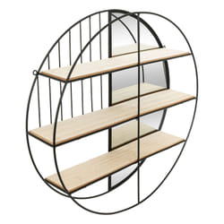 Étagère en métal et fibres de bois avec miroir - Noir