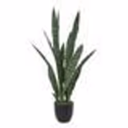 Atmosphera - Sansevieria artificielle avec pot plastique - H. 90 cm - Vert