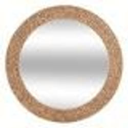 Atmosphera - Miroir en bois RONDIN - Diam 90 cm - Marron