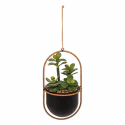 Atmosphera - Plante suspendue avec pot en métal - H. 31 cm