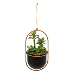 Atmosphera - Plante suspendue avec pot en métal - H. 31 cm