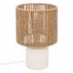 Atmosphera - Lampe cylindre en céramique - Blanc
