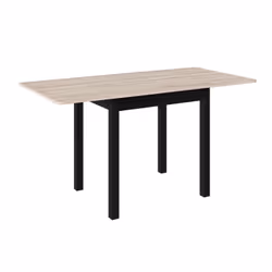Table extensible 2 à 6 places en bois - Beige et noir
