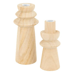 Duo de Bougeoirs Atmosphera - Bois Beige