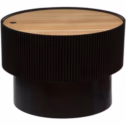 Très contemporaine, la table à café Enola est réalisée en bois peint et offre une forme originale. Idéale comme table d'appoi ...