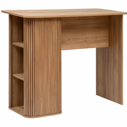 Dotée de 2 étagères de rangement dans le pied principal, la table à manger bar Colva est le meuble parfait pour un dîner, seu ...