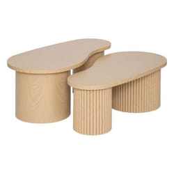 Duo de tables basses gigognes SOLEYA - Beige